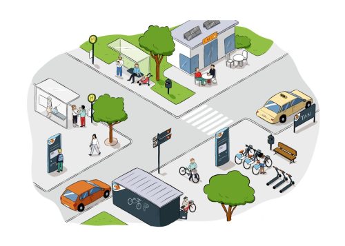 Mobilstation-Strasenkreuzung
